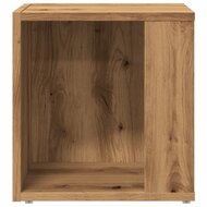 Bijzettafel 33x33x34 cm bewerkt hout artisanaal eikenkleurig 5