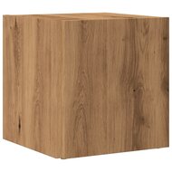 Bijzettafel 33x33x34 cm bewerkt hout artisanaal eikenkleurig 6