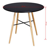 Eettafel rond MDF zwart  3