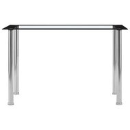 Eettafel 120x60x75 cm gehard glas zwart en transparant 2