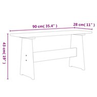 Eettafel met bankje REINE massief grenenhout honingbruin en wit 7