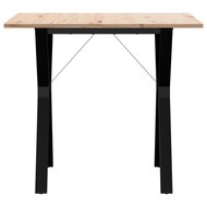 Eettafel Y-frame 90x90x75 cm massief grenenhout en gietijzer 4