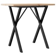 Eettafel X-frame 80x50x75,5 cm massief grenenhout en gietijzer 2