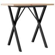 Eettafel X-frame 80x50x75,5 cm massief grenenhout en gietijzer 6