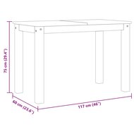 Eettafel Panama 117x60x75 cm massief grenenhout 8