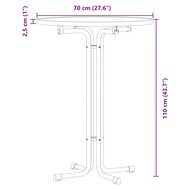 Eettafel &Oslash; 70x110 cm bewerkt hout en staal wit 9