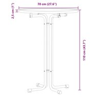 Eettafel &Oslash; 70x110 cm bewerkt hout en staal zwart 9