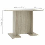 Eettafel 110x60x75 cm bewerkt hout sonoma eikenkleurig 6