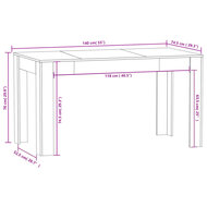 Eettafel 140x74,5x76 cm bewerkt hout wit 5