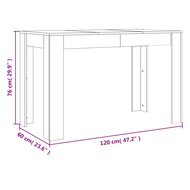 Eettafel 120x60x76 cm bewerkt hout gerookt eikenkleurig 7