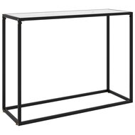 Wandtafel 100x35x75 cm gehard glas wit 1