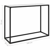 Wandtafel 100x35x75 cm gehard glas wit 6