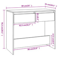 Wandtafel 89x41x76,5 cm bewerkt hout gerookt eikenkleurig 8