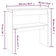 Wandtafel 102x30x80 cm bewerkt hout gerookt eikenkleurig 6