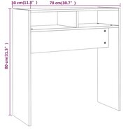 Wandtafel 78x30x80 cm bewerkt hout gerookt eikenkleurig 7