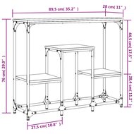 Wandtafel 89,5x28x76 cm bewerkt hout bruin eikenkleur 9