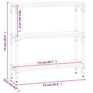 Wandtafel 75x22,5x75 cm bewerkt hout bruin eikenkleur 9