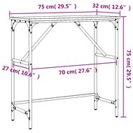 Wandtafel 75x32x75 cm bewerkt hout zwart 9