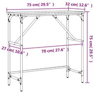 Wandtafel 75x32x75 cm bewerkt hout gerookt eikenkleurig 9