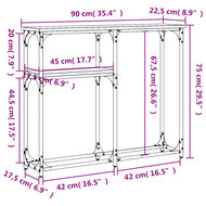 Wandtafel 90x22,5x75 cm bewerkt hout zwart 9