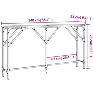 Wandtafel 140x23x75 cm bewerkt hout grijs sonoma 9