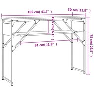 Wandtafel met schap 105x30x75 cm bewerkt hout zwart 9