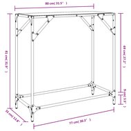 Wandtafel met zwart glazen blad 60x35x81 cm staal 9