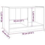 Tv-meubel 70x33x42 cm massief grenenhout wit 8