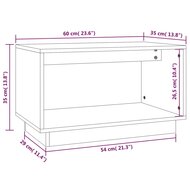 Tv-meubel 60x35x35 cm massief grenenhout wit 8