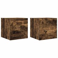 Tv-wandmeubelen 2 st 30,5x30x30 cm gerookt eikenkleurig	 2