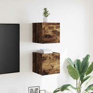 Tv-wandmeubelen 2 st 30,5x30x30 cm gerookt eikenkleurig	 3