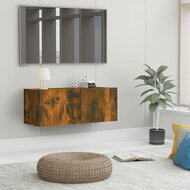 Tv-meubel 80x30x30 cm bewerkt hout gerookt eikenkleurig 1