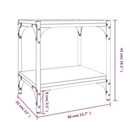 Tv-meubel 40x33x41 cm bewerkt hout en staal zwart 9