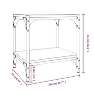 Tv-meubel 40x33x41 cm bewerkt hout en staal gerookt eikenkleur 9