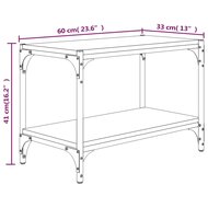 Tv-meubel 60x33x41 cm bewerkt hout en staal zwart 9