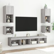 Tv-wandmeubel met LED-verlichting 30x28,5x30 cm grijs sonoma 5