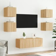 Tv-wandmeubel met LED-verlichting 30,5x35x30 cm sonoma eiken 6