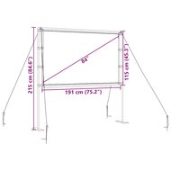 Projectiescherm met statieven 84 inch 16:9 8