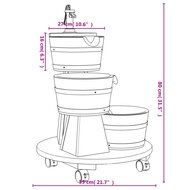 Waterfontein met pomp en wieltjes 55x55x80 cm massief vurenhout 9