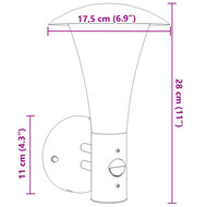 Buitenwandlamp met sensor roestvrij staal zilverkleurig 7