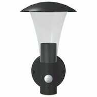 Buitenwandlamp met sensor roestvrij staal zwart 4