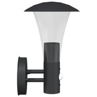 Buitenwandlamp met sensor roestvrij staal zwart 5