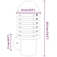 Buitenwandlamp roestvrij staal zilverkleurig 7