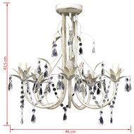 Kristallen kroonluchter met wit elegant design (5 lampen) 5