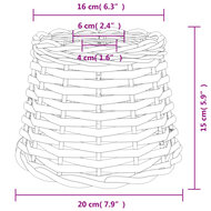 Plafondlampenkap &Oslash;20x15 cm wicker wit 6