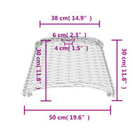 Plafondlampenkap &Oslash;50x30 cm wicker wit 7