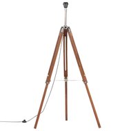 Vloerlamp driepoot 141 cm massief teakhout honingbruin en wit 3