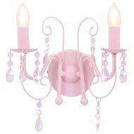 Wandlamp met kralen 2 x E14 roze 3