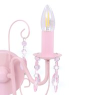 Wandlamp met kralen 2 x E14 roze 5