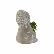 Decoratieve plant Home ESPRIT Polyethyleen Cement Boeddha Orientaals 8,5 x 7 x 11 cm (3 Stuks) 3